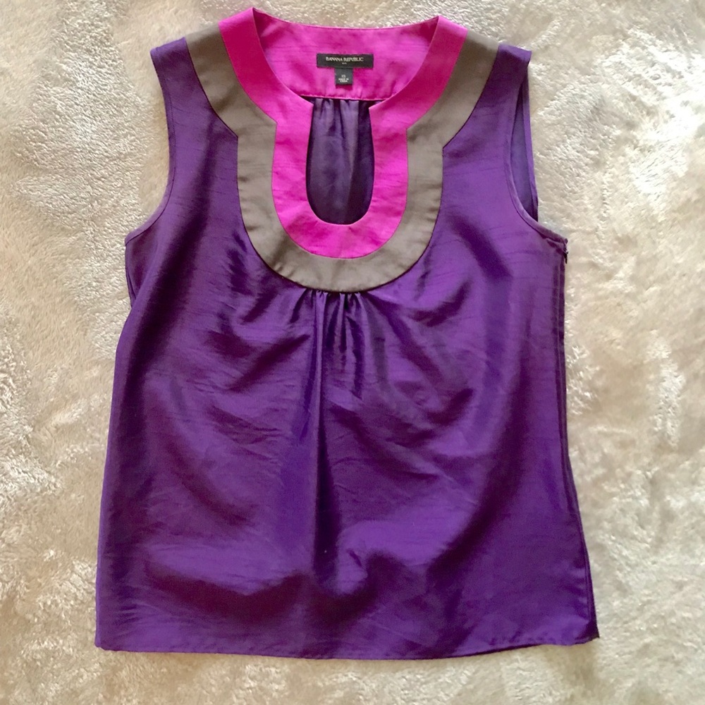 Raw silk color block shirt